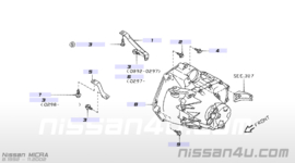 Voorste bevestigingsstang versnellingsbak aan motorblok Nissan 30431-4F500 Gebruikt.