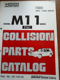 Collision parts catalog model M11 series Nissan Prairie M11 december 1990 EC-122-EL