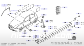 Afwaterrubber rechtsvoor Nissan Almera N16 76842-BM600