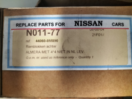 Pad kit-disc brake rear Nissan Almera N15 44060-0M890 New.