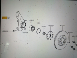 Wielnaaf rechtsvoor Nissan Micra K14 40014-5FA0A