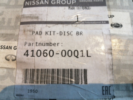 Pad kit-disc brake, front Nissan Juke F16 41060-00Q1L Original.