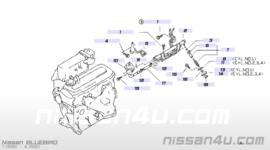 Brandstofgalerij CA20E Nissan Bluebird T72 17520-D5500 + 4x 16615-35F00 + 4x 16603-D5900 + 16610-D0300 + 3x 16610-N1400 Gebruikt.