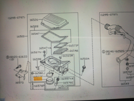 Rubber gasklephuis Nissan 16523-99B00 K11/ P10/ P11/ WP11 Gebruikt.