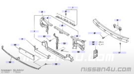 Front bovenzijde Nissan Sunny N14 62651-50C00 FK1 Gebruikt.