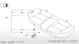 Achterbankzitting Nissan Almera N16 88300-BN805