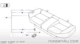 Cushion rear seat Nissan Almera N16 88300-BN805