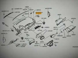 Kachelventilatie zijraam rechts Nissan Micra K14 68740-5FA0A Gebruikt.