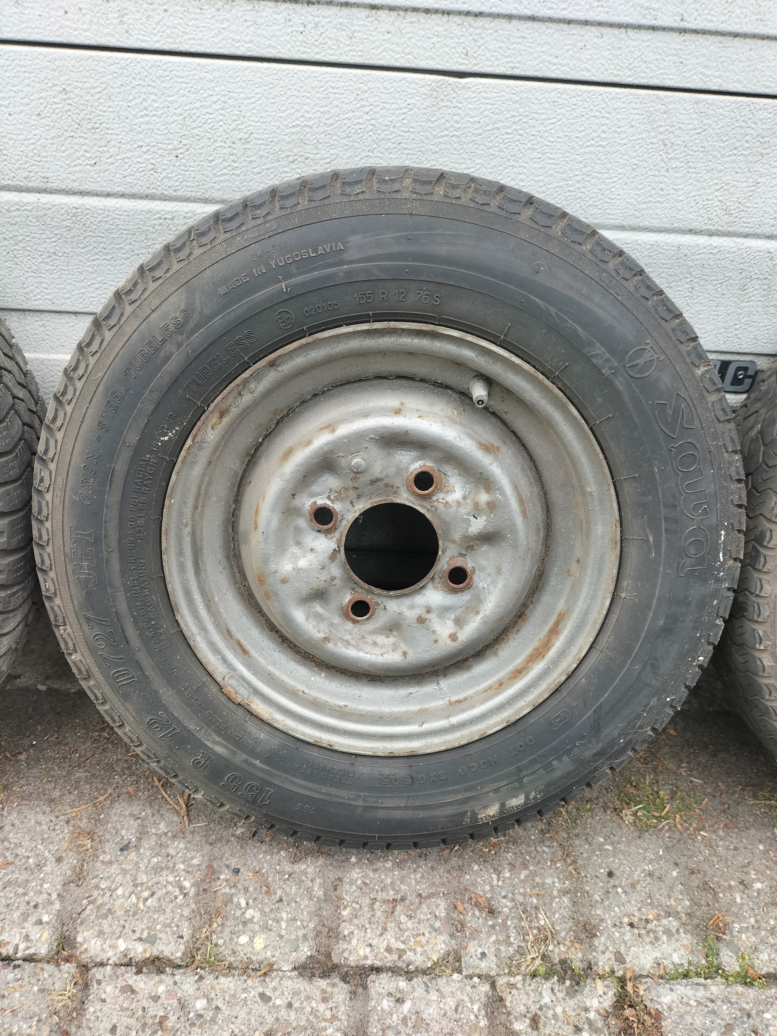 Set steel wheels 155/80R12 77T Datsun Cherry E10 40300-M3700 Used part.