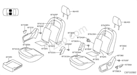 Stoelbekleding rugleuning Nissan Qashqai J10 87620-JD40A