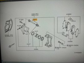 Remklauwgeleidepen vooras Nissan 41139-71J25 N16/ P11 Origineel.