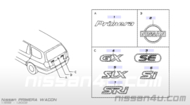 Achterklepembleem Nissan Primera Wagon WP11 90890-8F800