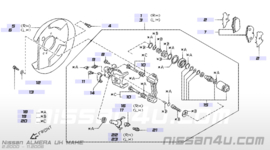 Remklauw linksachter Nissan 44011-2F500 N16/P11/WP11