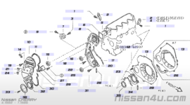 Krukaskeerring versnellingsbakzijde Nissan 12279-01M00 B11/ B12/ M10/ N10/ N12/ N13/ S12 Origineel.