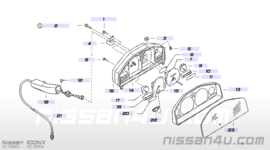 Kilometerteller/cockpit Nissan 100NX B13 GA16DS 24810-70Y12 Gebruikt.