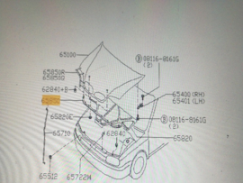 Afdichtrubber motorkap Nissan Micra K11 65810-6F600