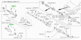Joint outer front SR20DE Nissan 39211-64Y25 B13/ N14 New.