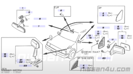 Buitenspiegel links Nissan Micra K10 J6302-04B71