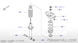 Veerpootlager achteras Nissan 55320-BM400 N16/ P12/ V10 Gebruikt.