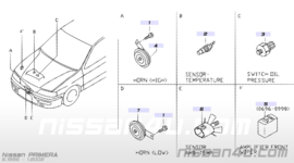 Claxon lage toon Nissan 25620-2F020 C23/ P11/ R20/ WP11 Gebruikt.