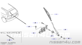 Afdekkap montagemoer ruitenwisserarm Nissan 28882-50A00