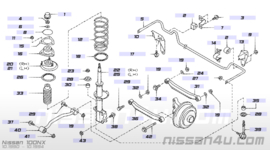 Spring-rear suspension Nissan 100NX B13 55020-50Y02 Rear axle.