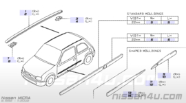 Sierstrip carrosserie rechtsachter Nissan Micra K11 78872-6F800