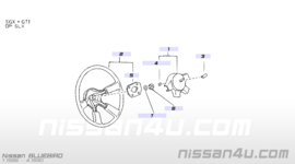 Wheel steering, less pad Nissan Bluebird T72 48430-Q9001 used part.