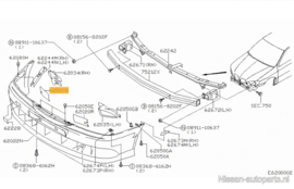 Moulding-front bumper, right-hand Nissan Primera P11/ WP11 62086-9F500 Original.