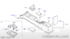 Console box-floor Nissan Bluebird T72 96910-Q9001 Used part.