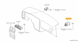 Kachelventilatierooster rechts Nissan Almera N15 68760-2N501 Origineel.