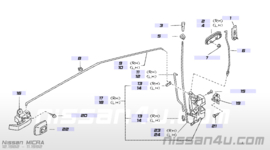 Deurgreep buitenzijde links Nissan Micra K10 80607-01B00 Gebruikt.