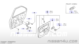 Finisher-power window switch, rear left-hand Nissan Primera P11/ WP11 80961-9F520 (80961-3F000)