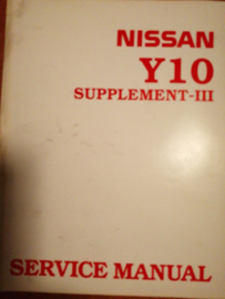 Service manual '' Model Y10 series supplement-III '' Nissan Sunny Wagon Y10 SM4E-Y10SE0