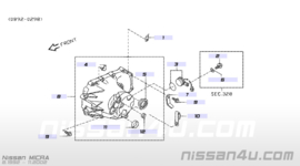 Neutraalpositieschakelaar versnellingsbak Nissan Micra K11 32005-41B00 Gebruikt.