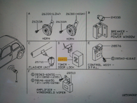 Control unit deurvergrendeling Nissan Micra K11 28450-6F604 Gebruikt.