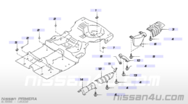 Insulator-heat, front floor Nissan 74753-9F500 K11/ P11/ WP11 Used part.