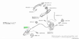 Deurgreep binnenzijde portier rechts Nissan 80670-AX603 CK12/ E11/ K12 Gebruikt.