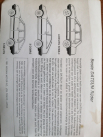 Instructieboekje '' Nissan Stanza T11 '' OM1D-OT11HO