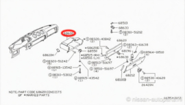 Achterkap dashboardkastje Nissan 280ZX S130 68610-P7100 Gebruikt.