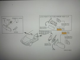 Buitenspiegel links Nissan Almera N15 96302-1N200 Nieuw.