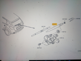 Ruitenwisserarm achterklep Nissan Qashqai J10 28781-JD00A + 28782-JD00A Nieuw