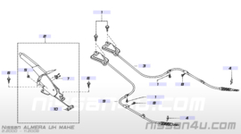 Handremkabel links Nissan Almera N16 36531-BN80A (36531-BM700)