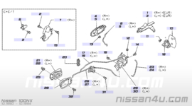 Deurgreep buitenzijde linksvoor Nissan 100NX B13 80607-61Y06 (531)