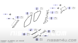 Afdekkap A-stijl links Nissan Almera N16 76912-BM410