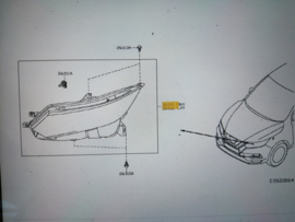 Headlamp assy-right-hand Nissan Qashqai J12 26010-6UN6C damage.