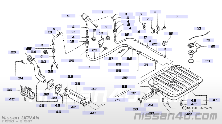 Tank fuel Nissan Urvan E23 17201-R8309 New.