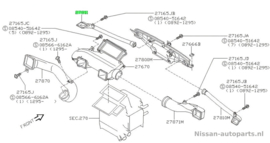 Kachelventilatiebuis links Nissan Micra K11 27811-5F600 Gebruikt.