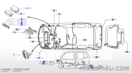 Deksel zekeringenkast Nissan Terrano2 R20 24382-0X001 Schade.