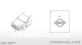 Emblem-front Nissan Primera P11/ WP11 62890-9F500 Used part.
